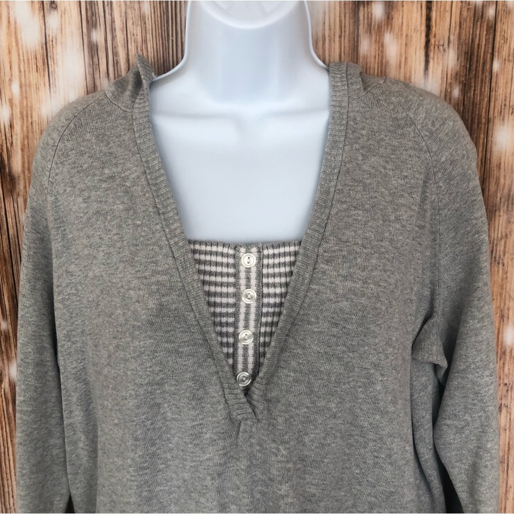 Lane Bryant Venezia Gray Hooded Sweater - Picture 3 of 10